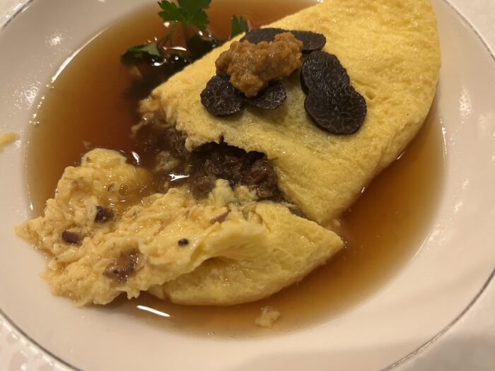 オムレツ雲丹とトリュフ添え３